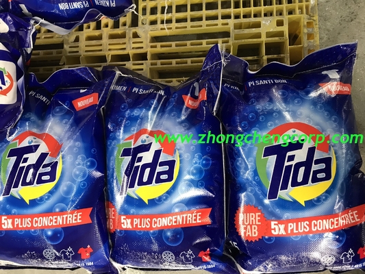 Tida branded low price detergent powder package siaze 6.8kg, 2.4kg washing powder price washing powder factory for haiti