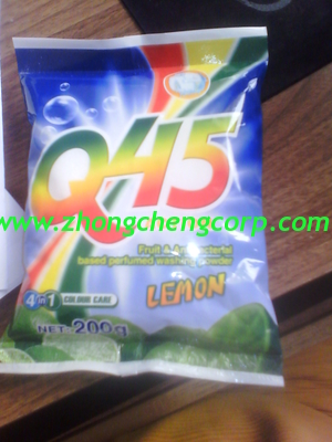 200g lemon smell top quality laundry powder/box detergent powder used for washing machine